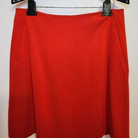 CAbi Exposed Zipper A Line Career Skirt Red Orange 10 - Picture 2 of 9